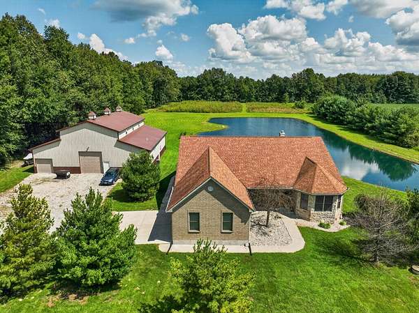 6.82 Acres of Land with Home for Sale in Brookville, Indiana