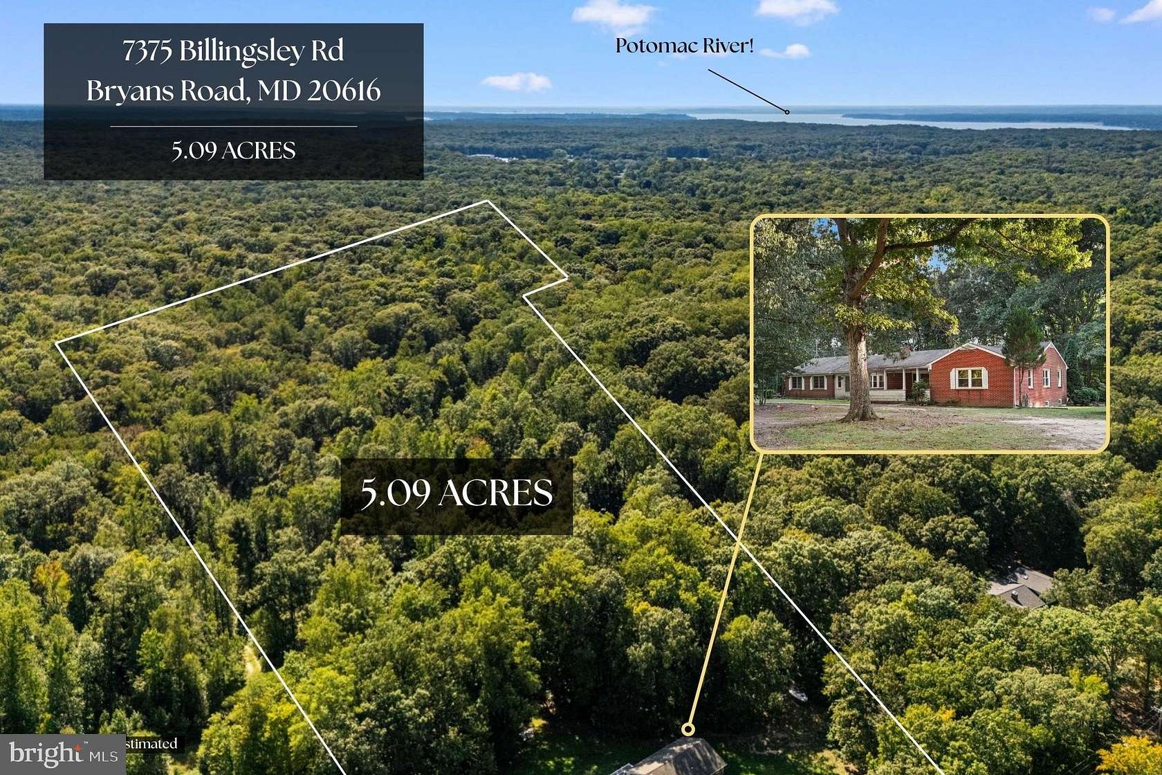 5 Acres of Land with Home for Sale in Bryans Road, Maryland