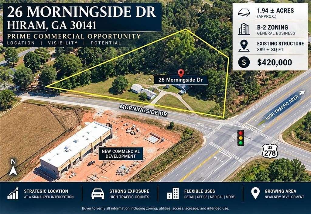 2 Acres of Improved Mixed-Use Land for Sale in Hiram, Georgia