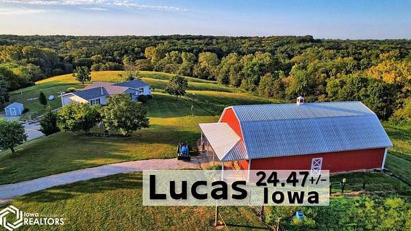 24.5 Acres of Land with Home for Sale in Lucas, Iowa