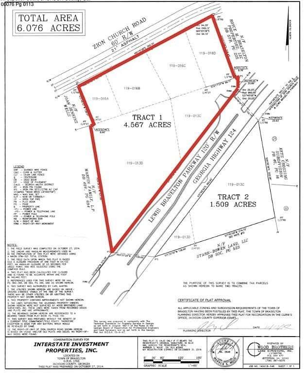 4.57 Acres of Commercial Land for Sale in Braselton, Georgia