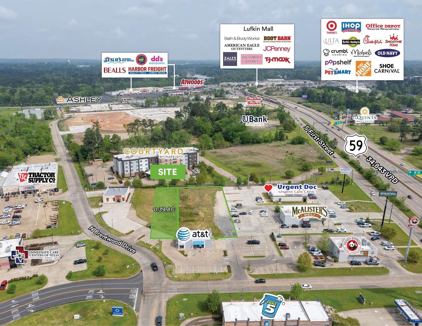 1 Acre of Commercial Land for Sale in Lufkin, Texas