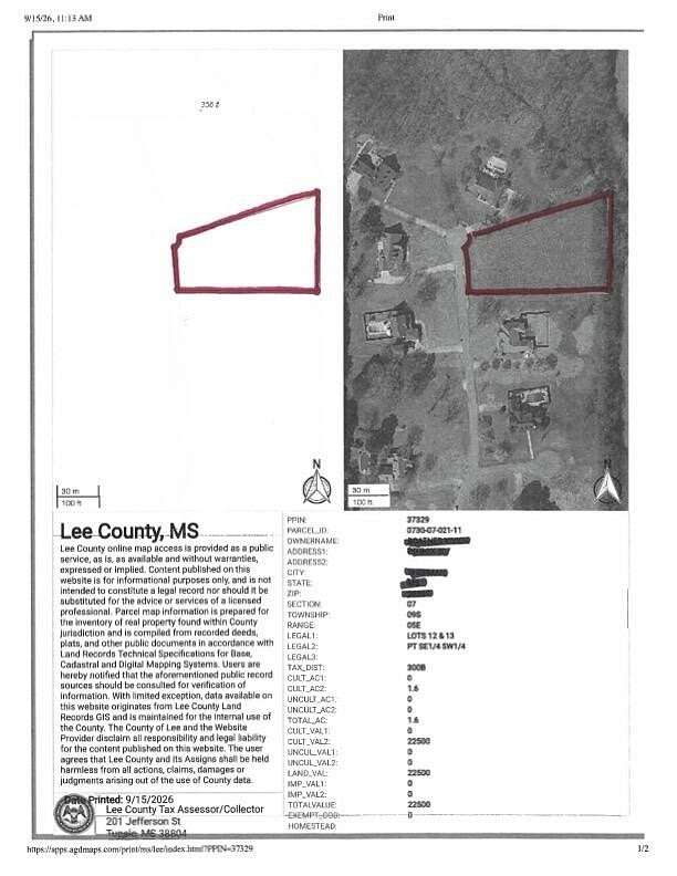 1.6 Acres of Residential Land for Sale in Belden, Mississippi