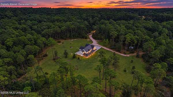 14.5 Acres of Land with Home for Sale in Kiln, Mississippi