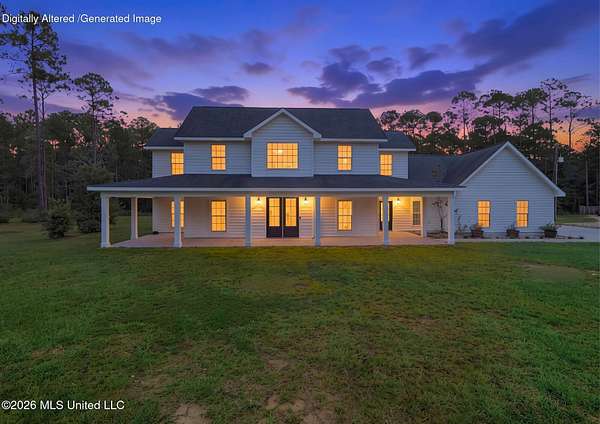 14.5 Acres of Land with Home for Sale in Kiln, Mississippi