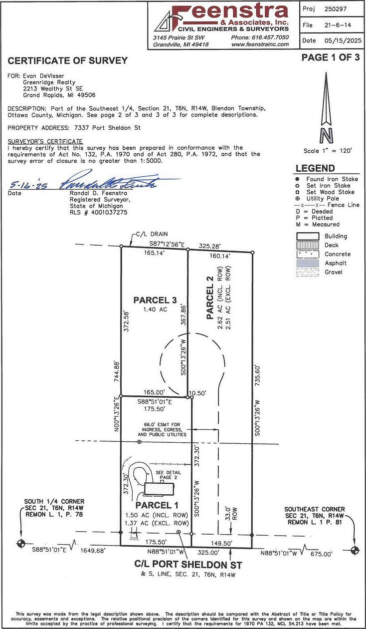 2.62 Acres of Residential Land for Sale in Hudsonville, Michigan