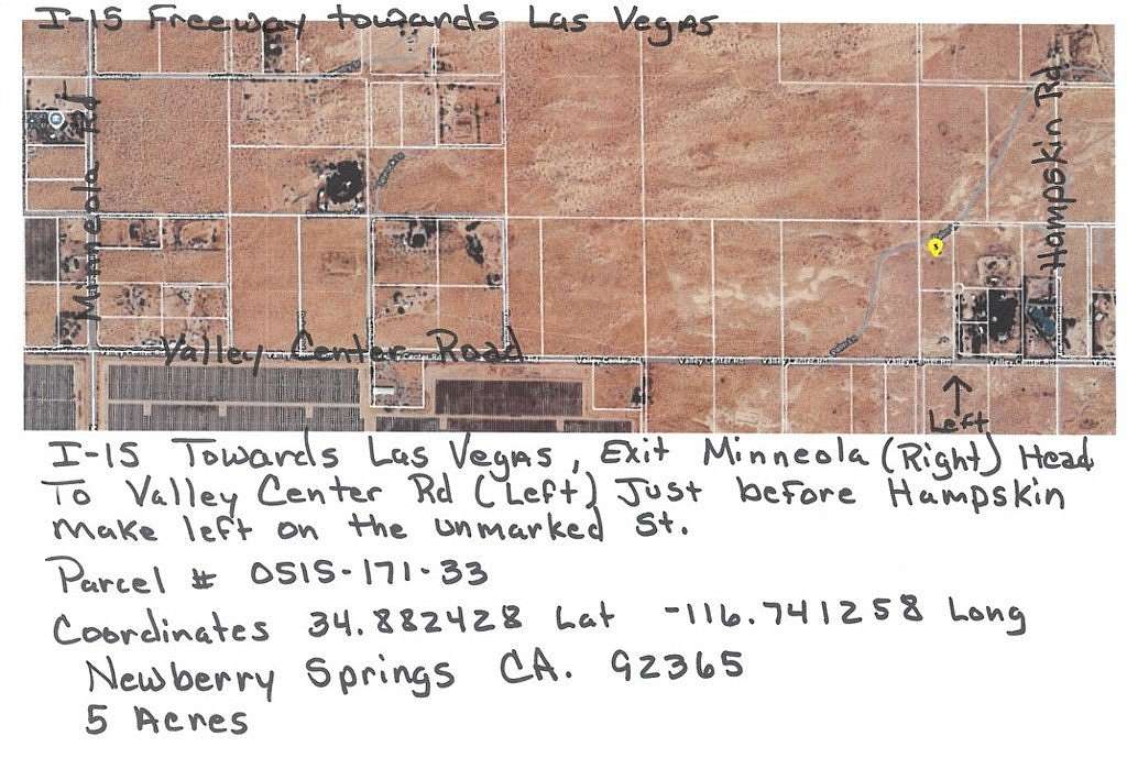 5 Acres of Residential Land for Sale in Newberry Springs, California