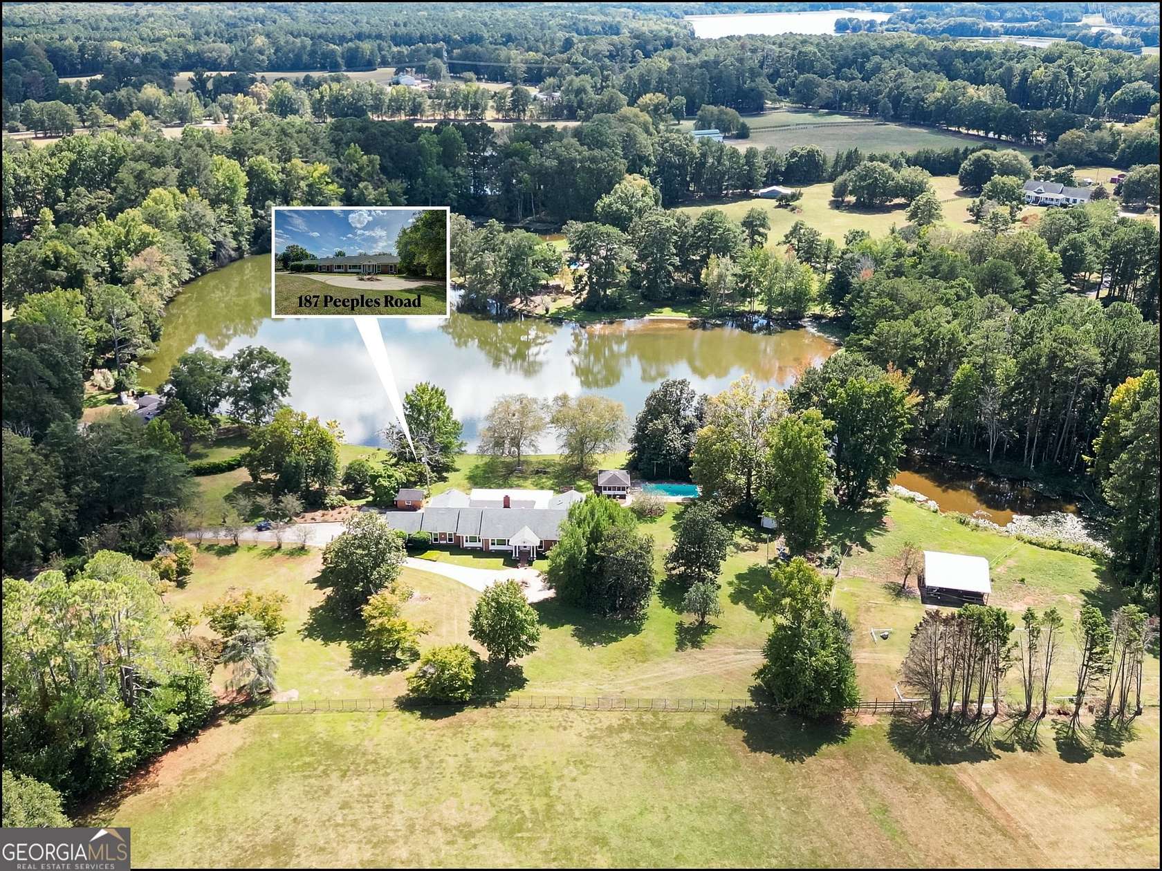 8.84 Acres of Land with Home for Sale in Fayetteville, Georgia