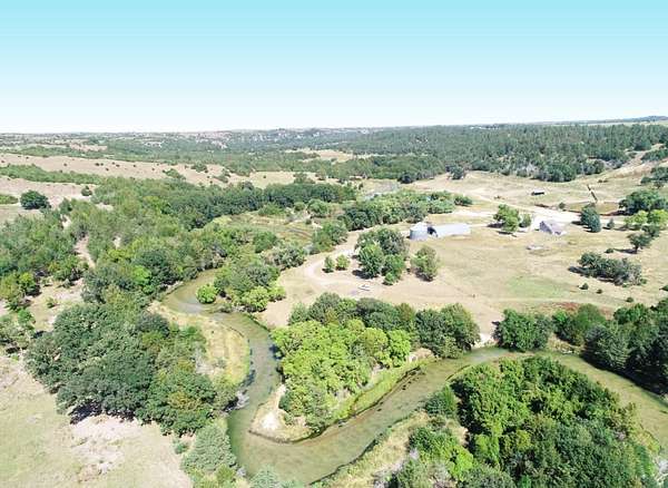 16.3 Acres of Recreational Land with Home for Sale in Ainsworth, Nebraska