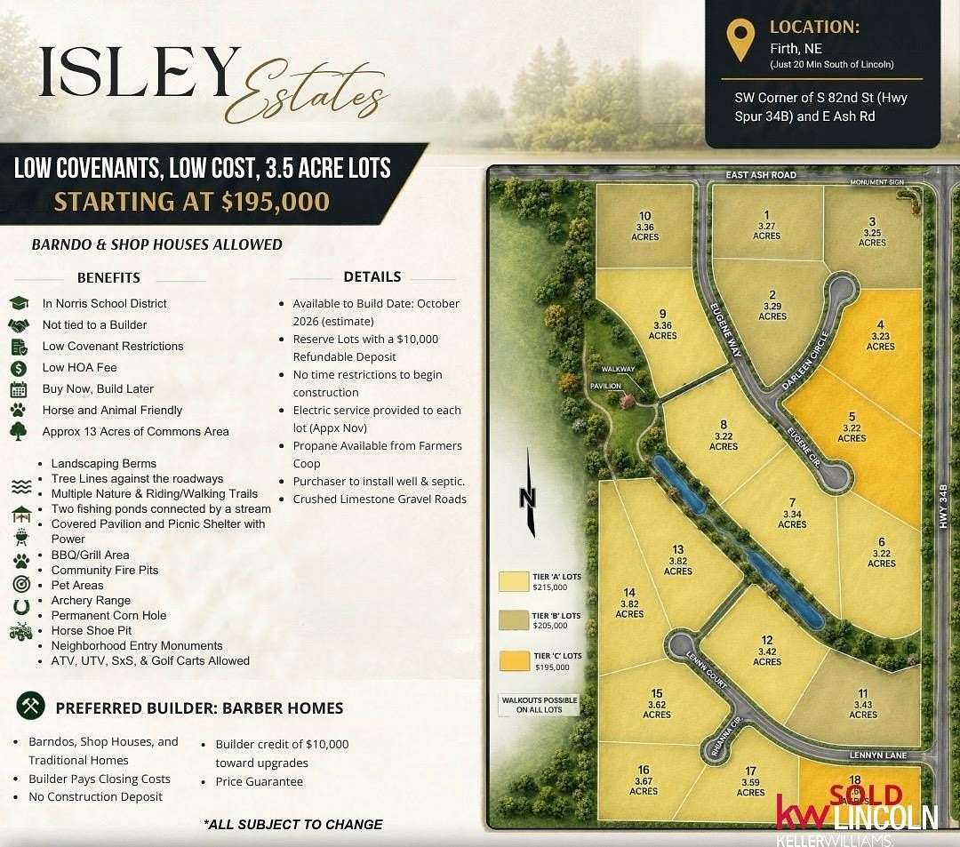 3.82 Acres of Residential Land for Sale in Firth, Nebraska
