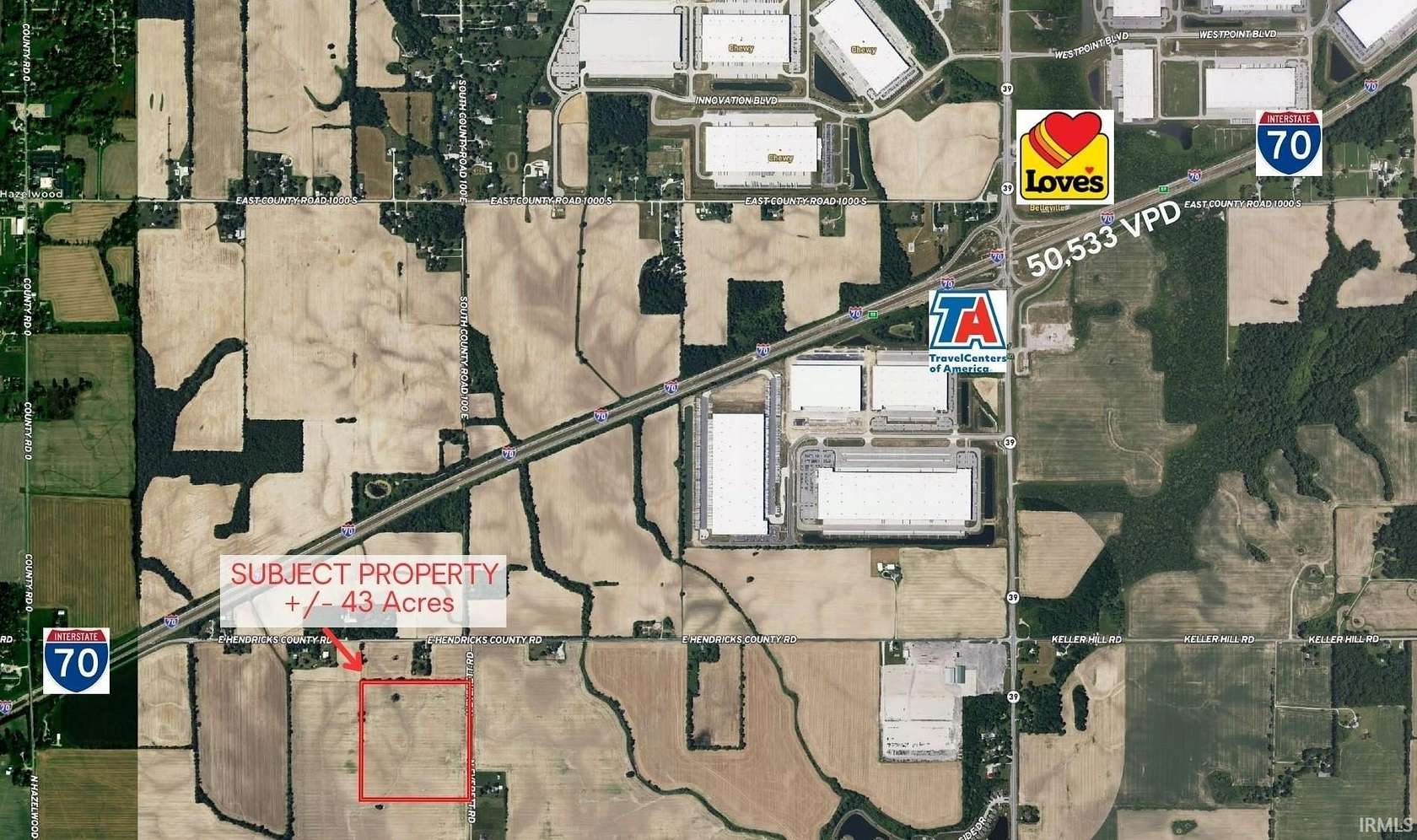 43.3 Acres of Land for Sale in Monrovia, Indiana