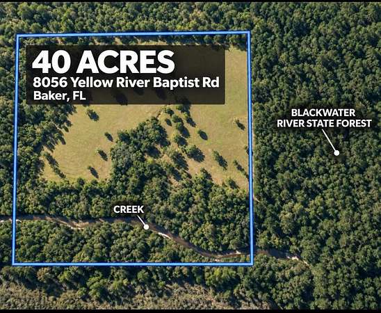 40 Acres of Land with Home for Sale in Baker, Florida