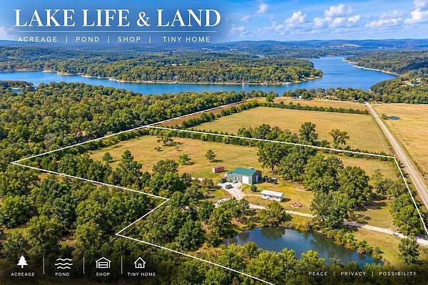 11.4 Acres of Recreational Land with Home for Sale in Golden, Missouri