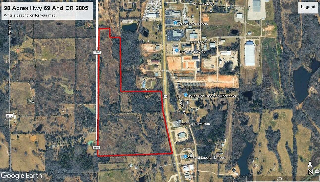 98.3 Acres of Mixed-Use Land for Sale in Mineola, Texas