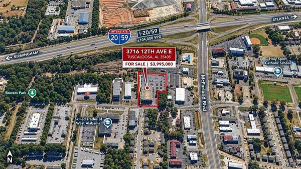 3.28 Acres of Improved Commercial Land for Sale in Tuscaloosa, Alabama
