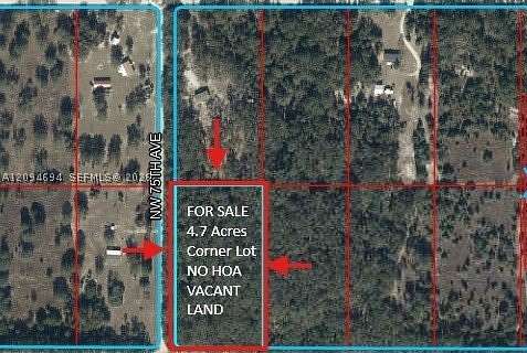 4.7 Acres of Residential Land for Sale in Williston, Florida