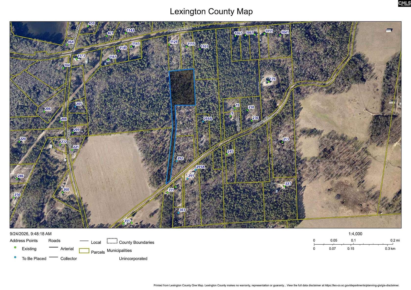4.8 Acres of Residential Land for Sale in Gilbert, South Carolina