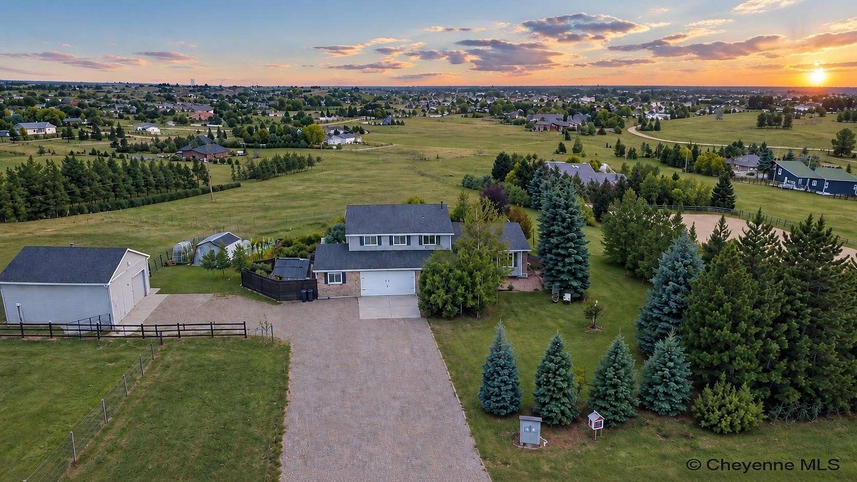4.42 Acres of Land with Home for Sale in Cheyenne, Wyoming