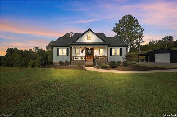 13 Acres of Land with Home for Sale in Lawsonville, North Carolina