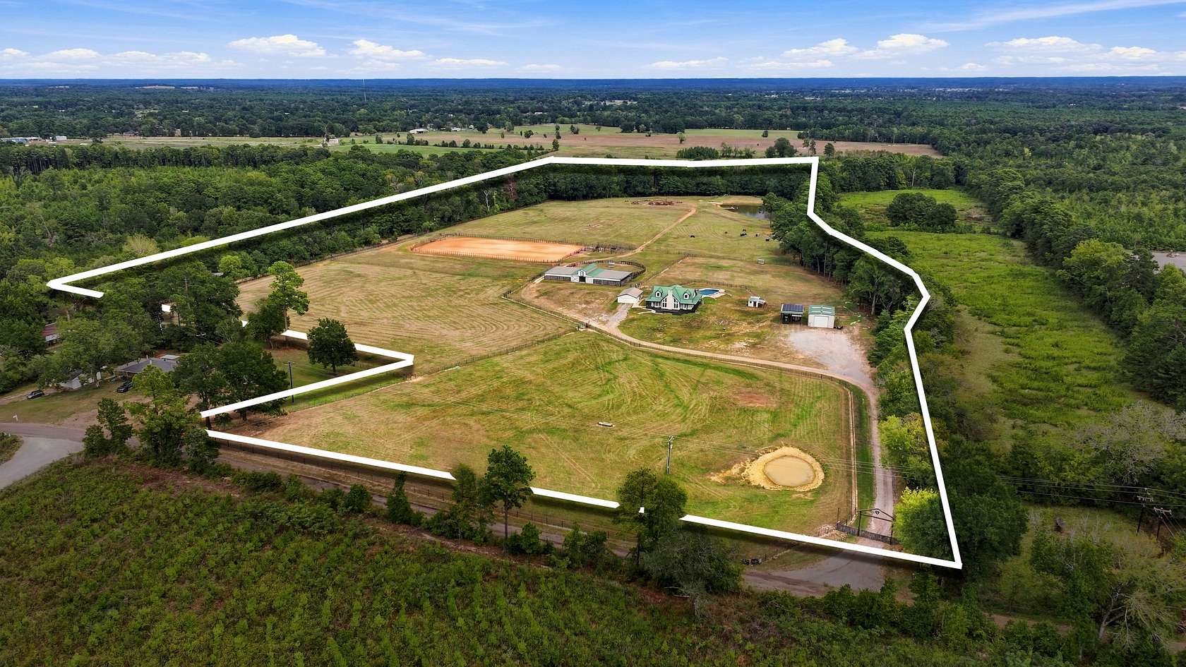 35.4 Acres of Agricultural Land with Home for Sale in Troup, Texas