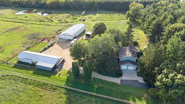 5 Acres of Land with Home for Sale in Belleville, Wisconsin