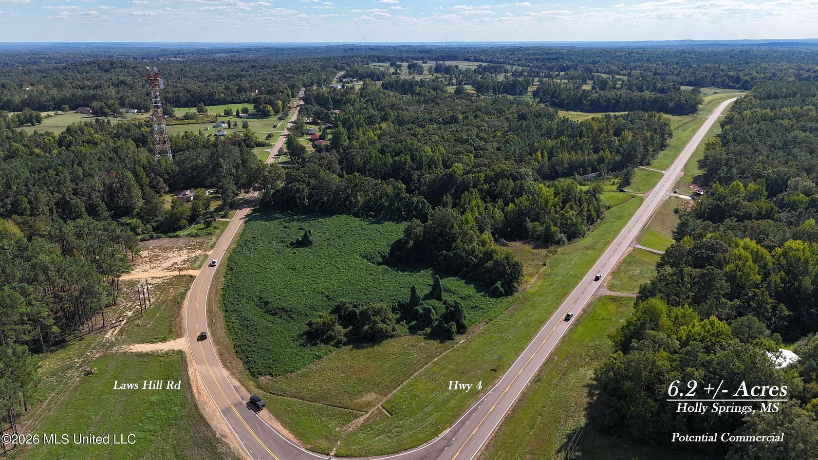 6.2 Acres of Commercial Land for Sale in Holly Springs, Mississippi
