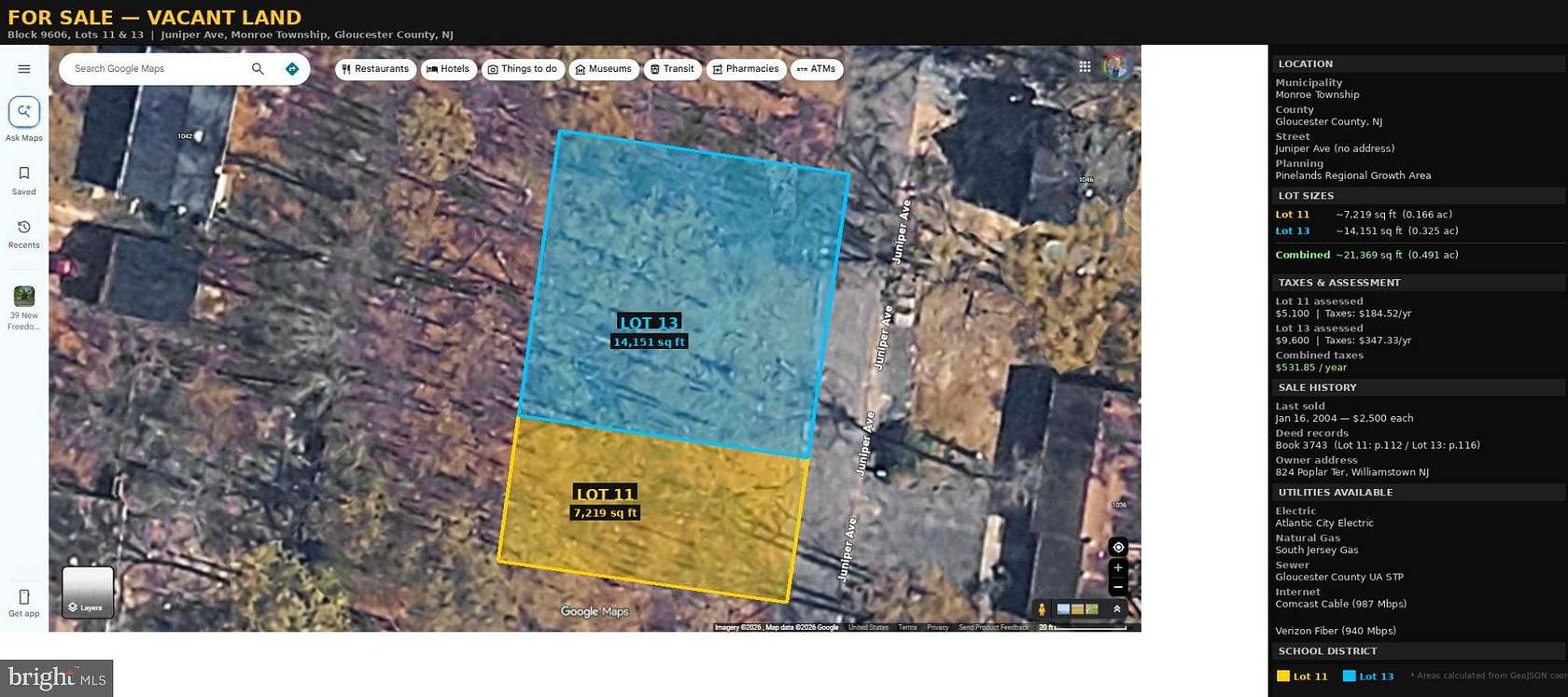0.33 Acres of Residential Land for Sale in Williamstown, New Jersey