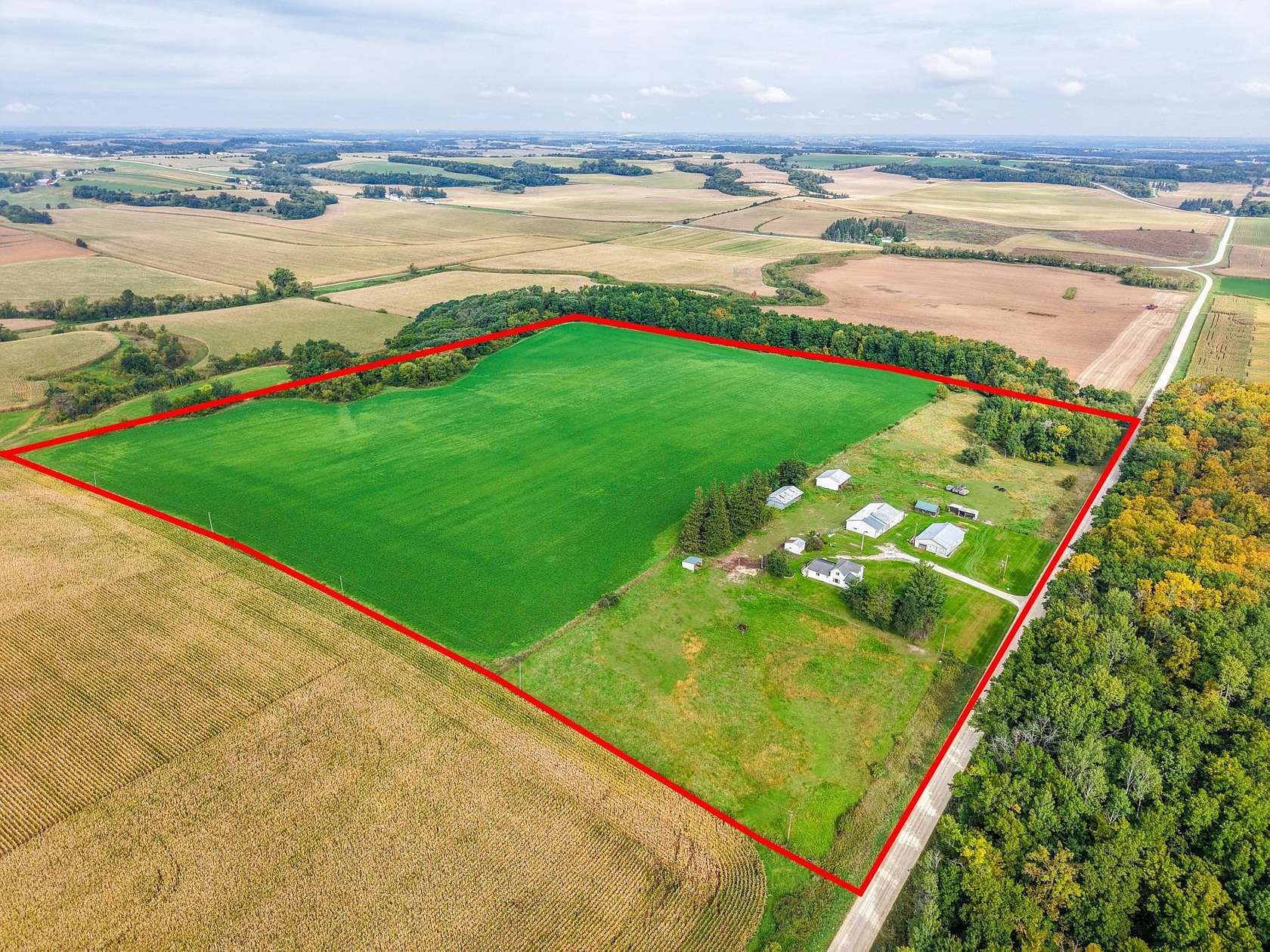 40 Acres of Agricultural Land with Home for Sale in Harmony, Minnesota