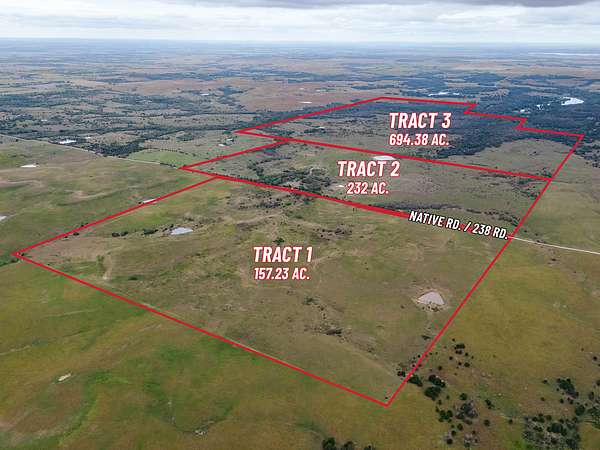 1,084 Acres of Land for Auction in Fall River, Kansas