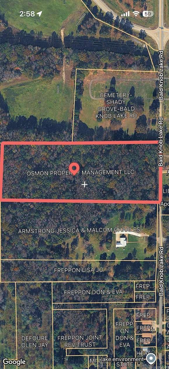9.4 Acres of Residential Land for Sale in Bald Knob, Arkansas