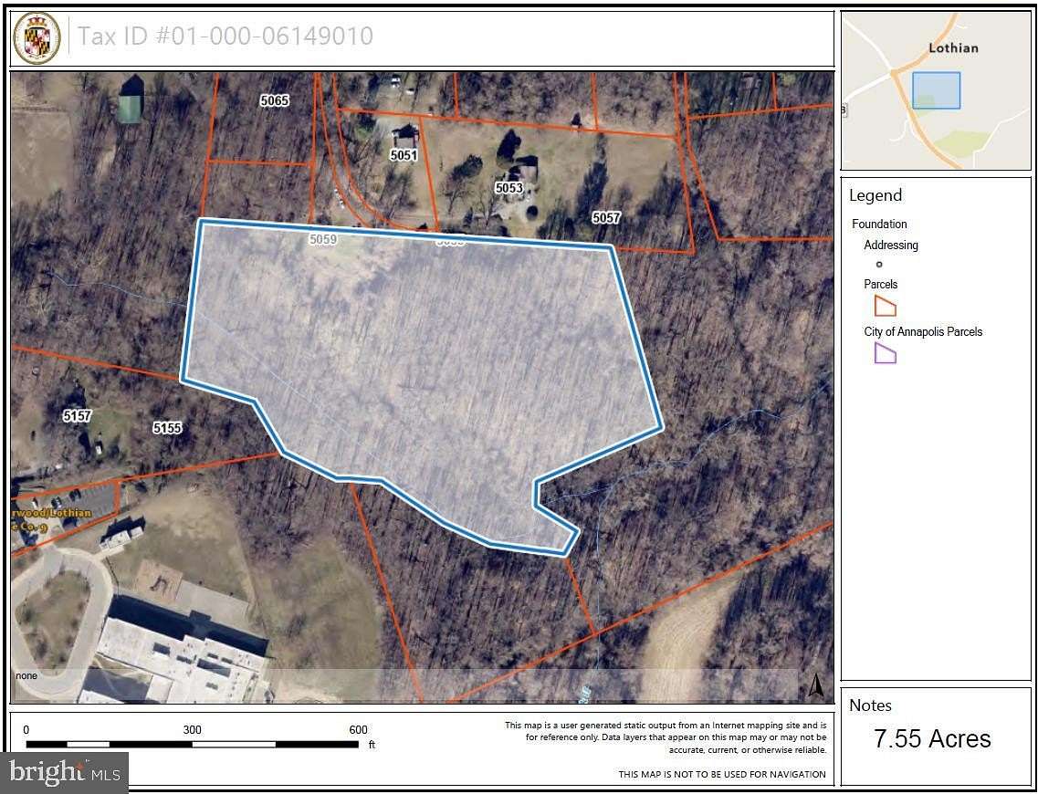 7.55 Acres of Residential Land for Sale in Lothian, Maryland