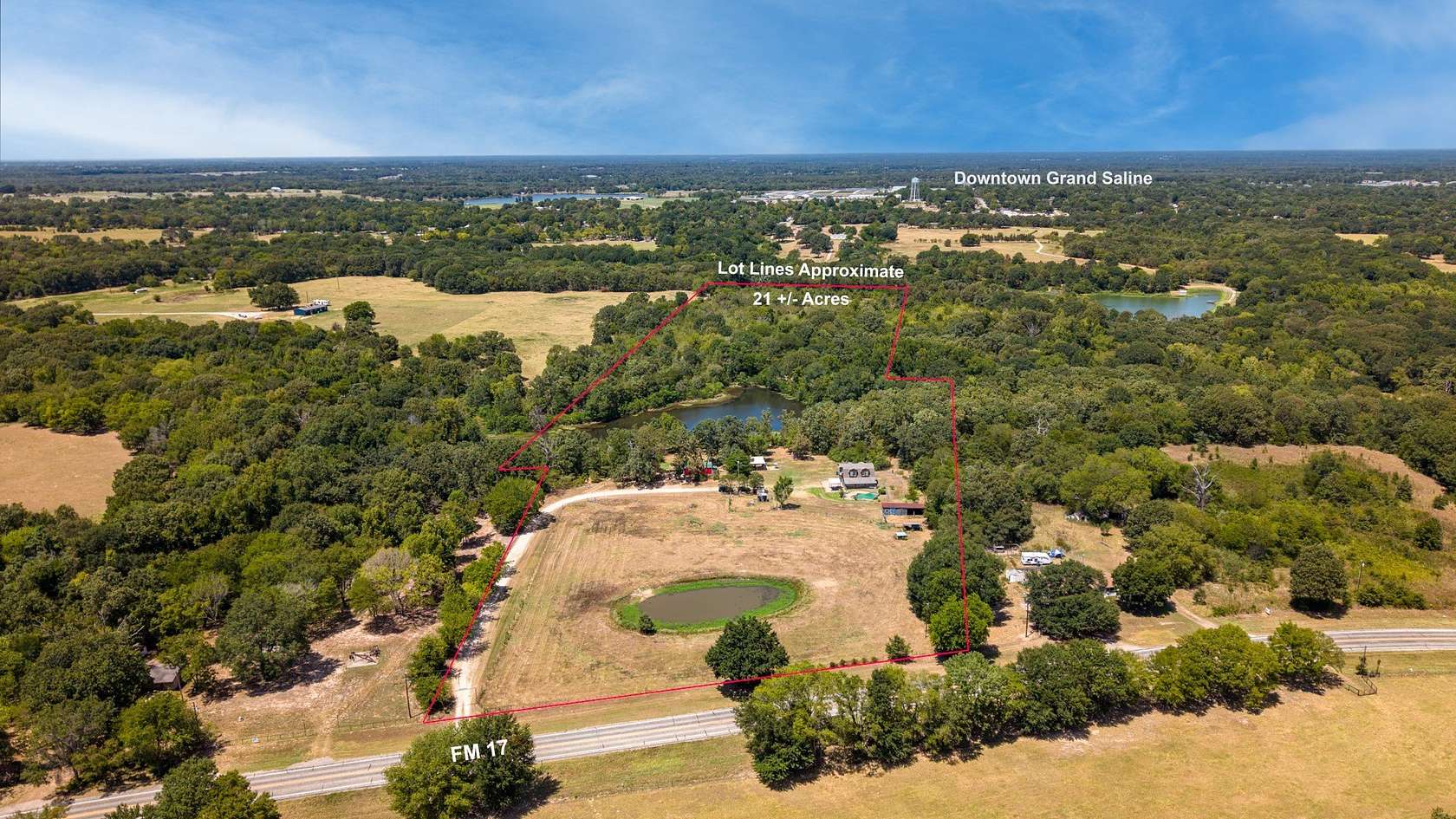 21.4 Acres of Land with Home for Sale in Grand Saline, Texas