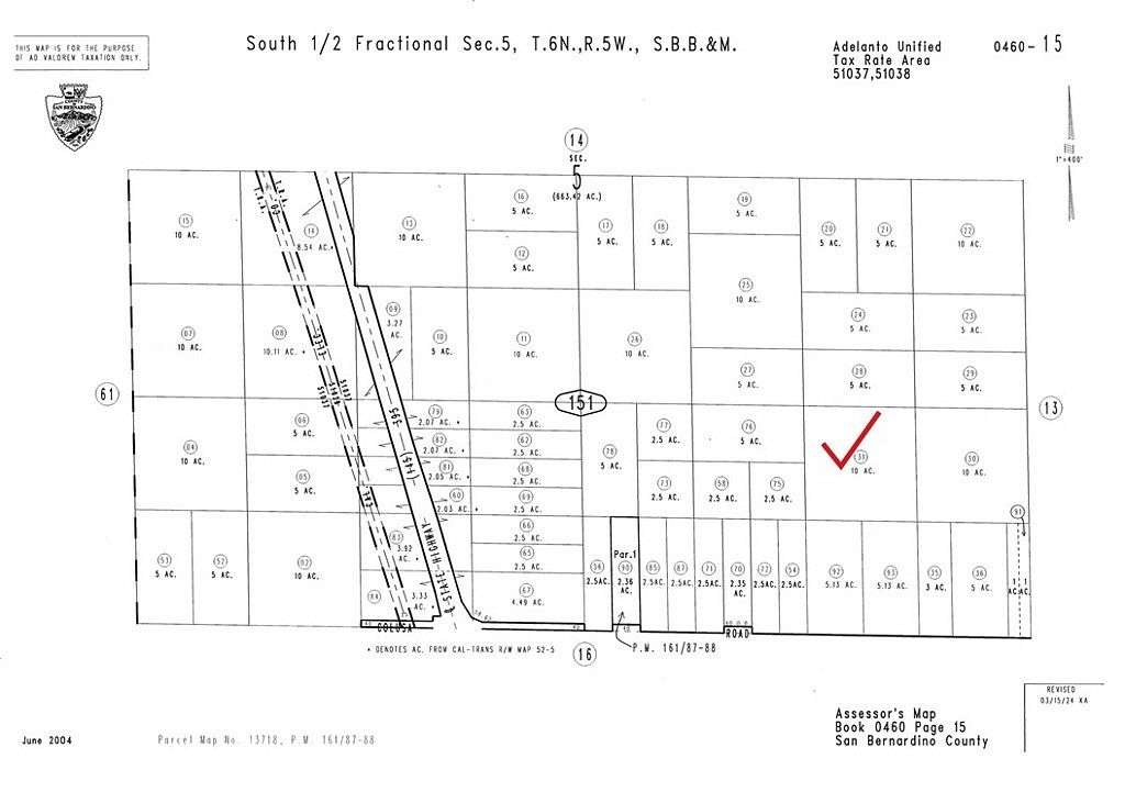 10 Acres of Recreational Land with Home for Sale in Adelanto, California