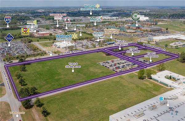 12.5 Acres of Commercial Land for Sale in Rogers, Arkansas
