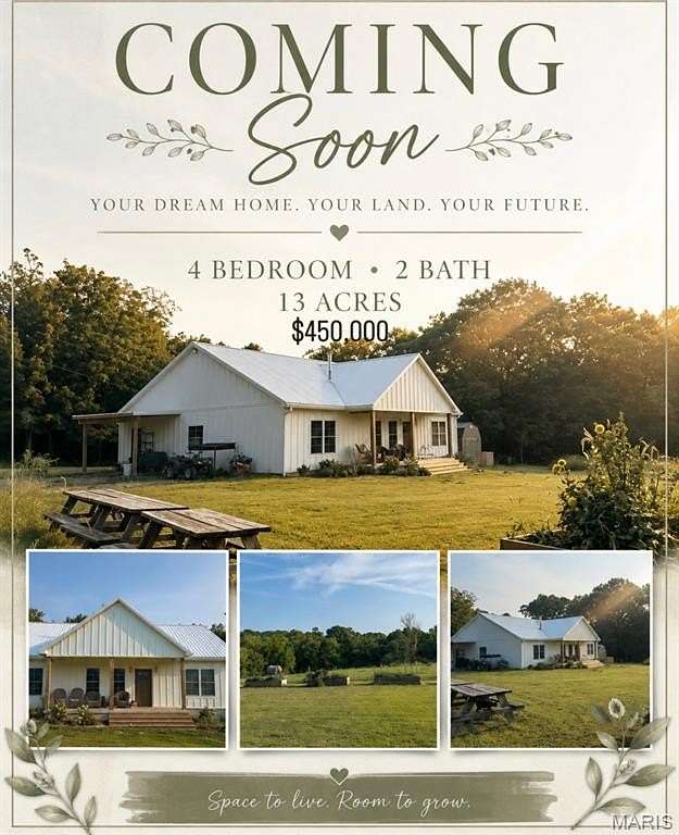12.8 Acres of Land with Home for Sale in Dow, Illinois