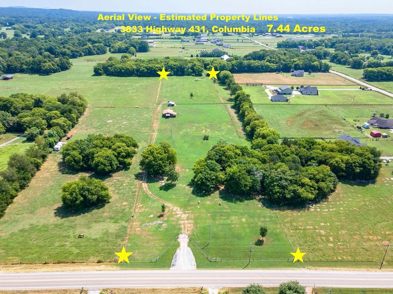 7.44 Acres of Land with Home for Sale in Columbia, Tennessee