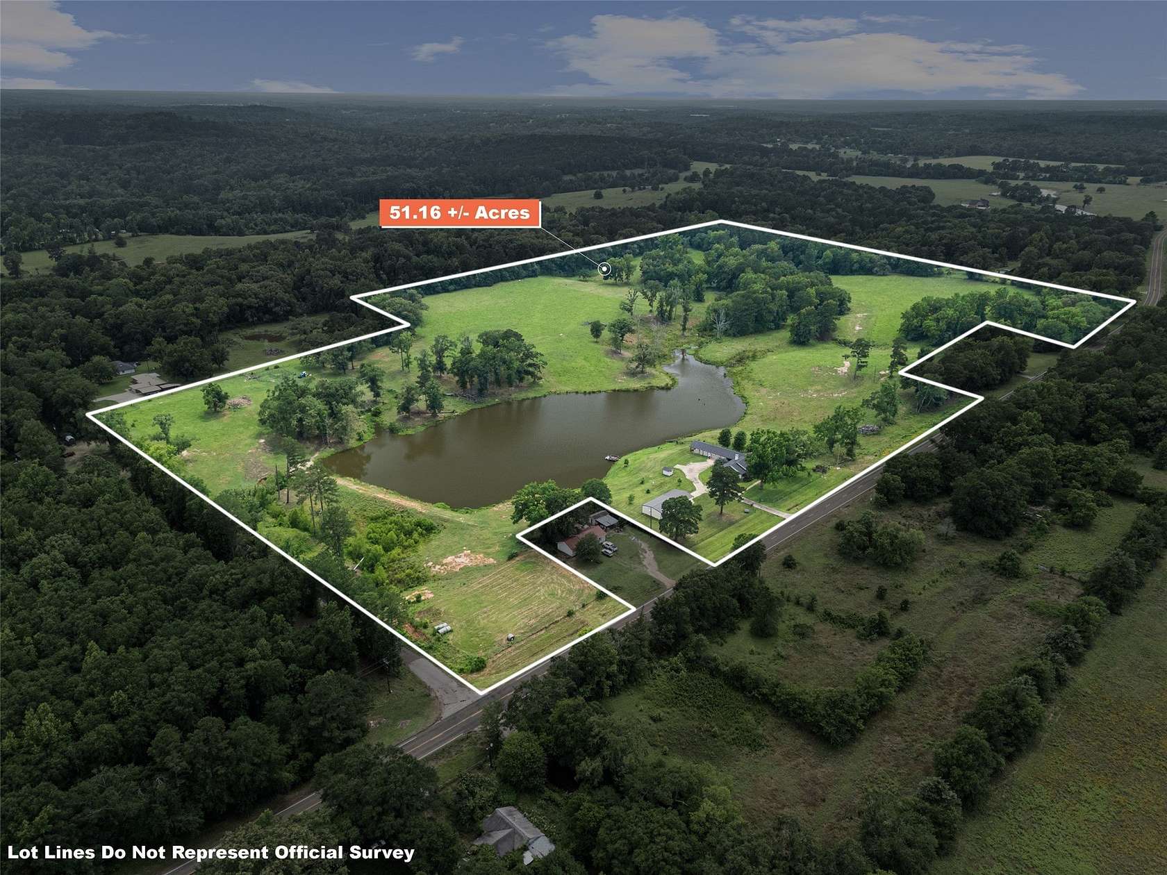 51.2 Acres of Land with Home for Sale in Big Sandy, Texas