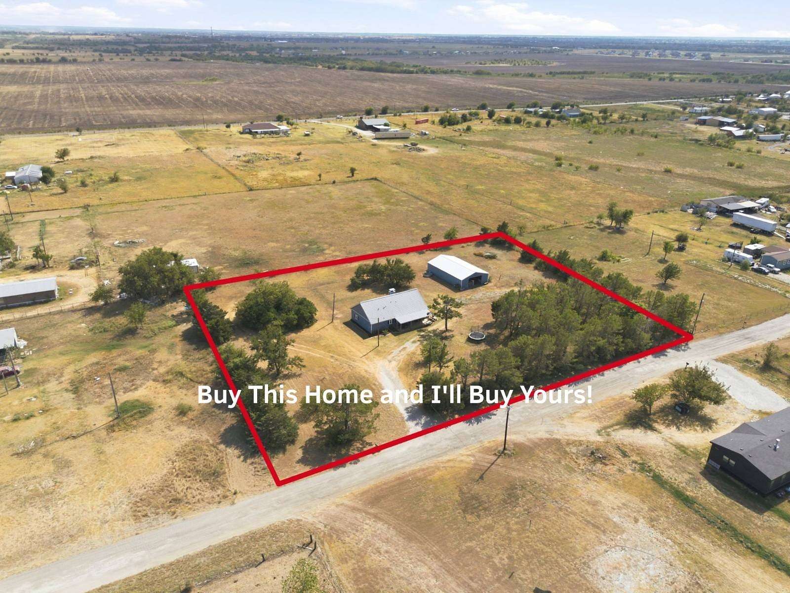 2 Acres of Land with Home for Sale in Valley View, Texas