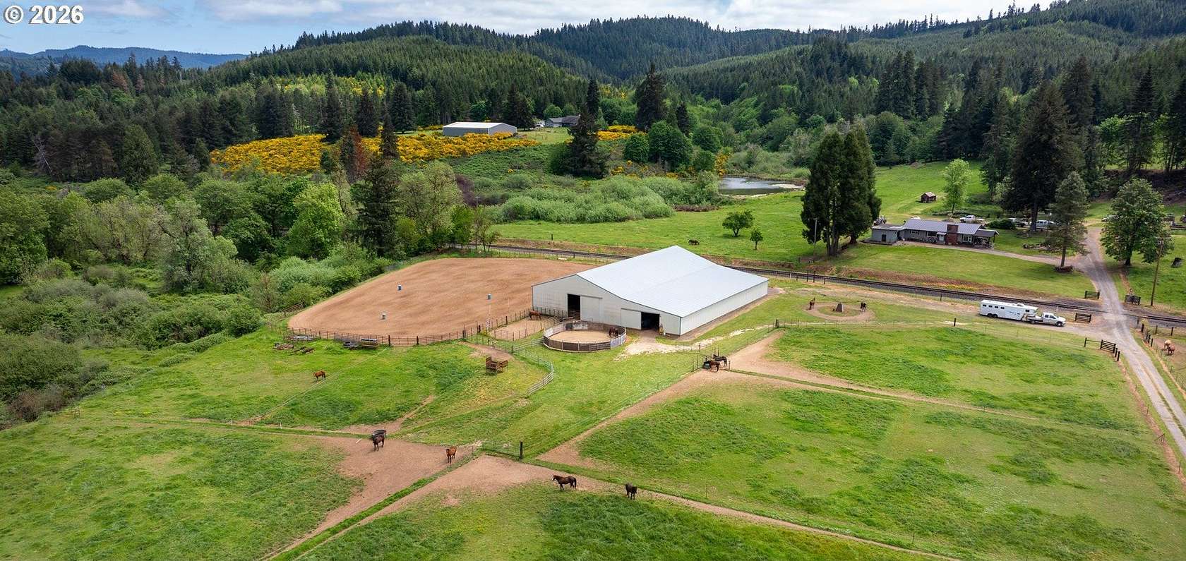 47.9 Acres of Agricultural Land with Home for Sale in Drain, Oregon