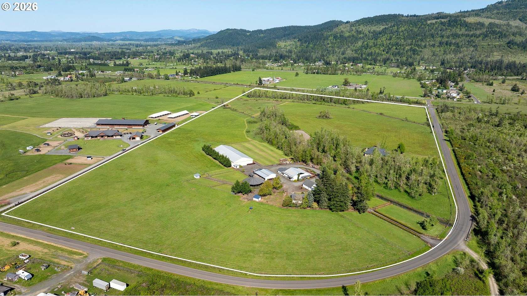 52.9 Acres of Agricultural Land with Home for Sale in Creswell, Oregon