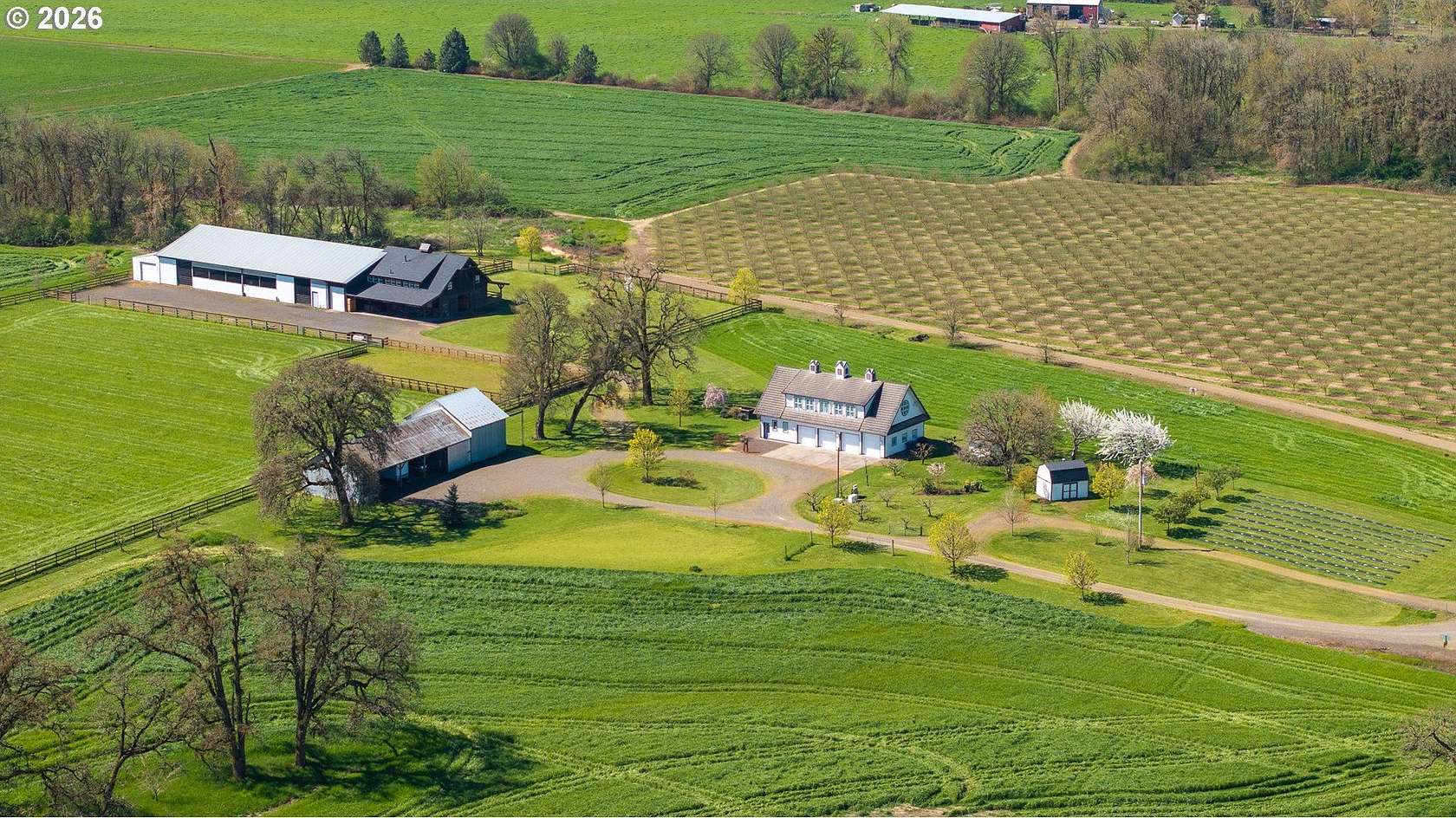 112 Acres of Agricultural Land with Home for Sale in Halsey, Oregon