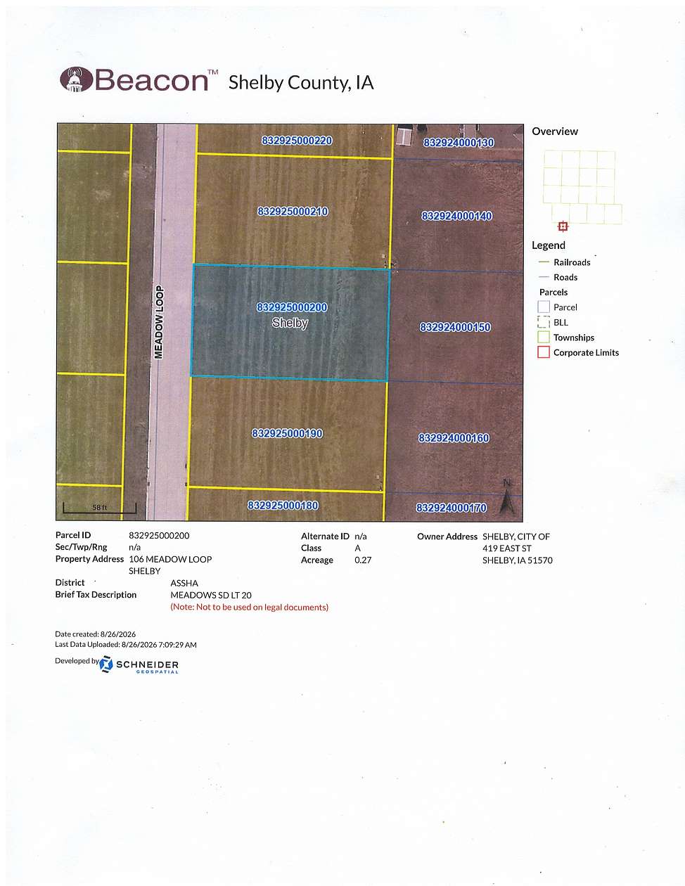 0.27 Acres of Residential Land for Sale in Shelby, Iowa