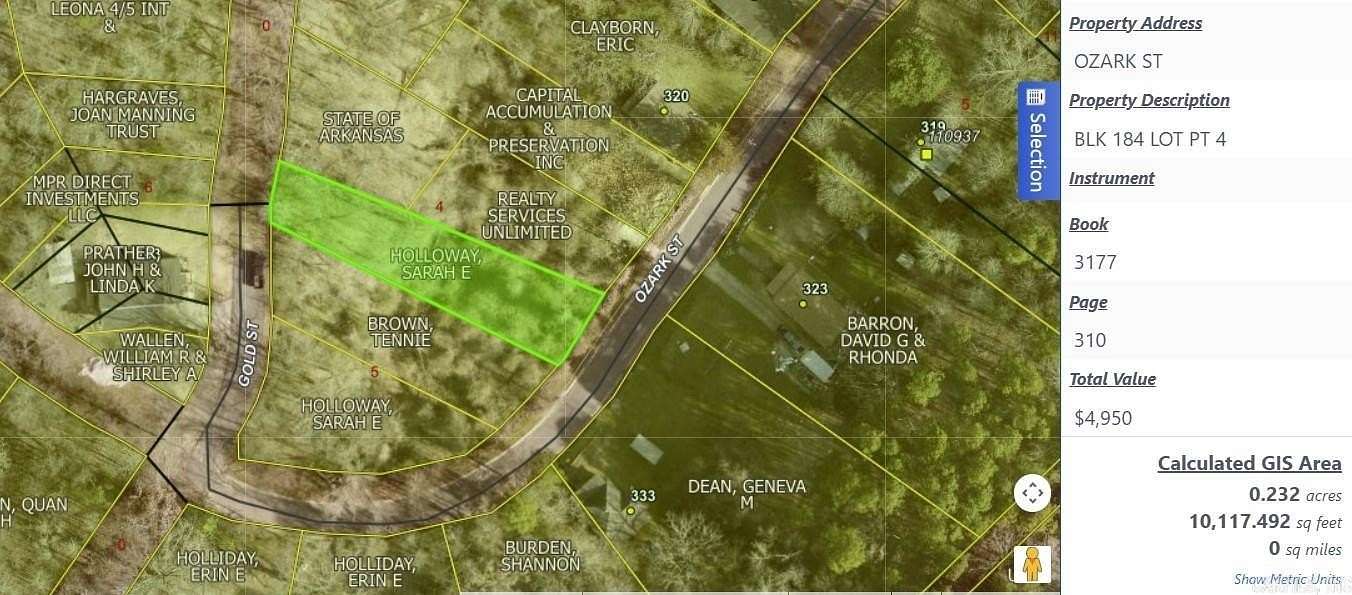 0.24 Acres of Residential Land for Sale in Hot Springs, Arkansas