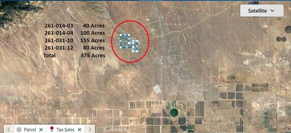 376 Acres of Agricultural Land for Sale in Rosamond, California