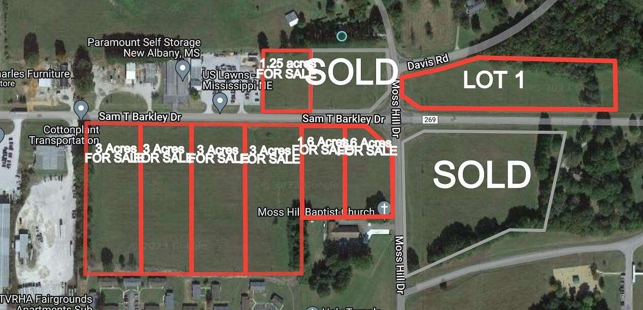 1.6 Acres of Land for Sale in New Albany, Mississippi