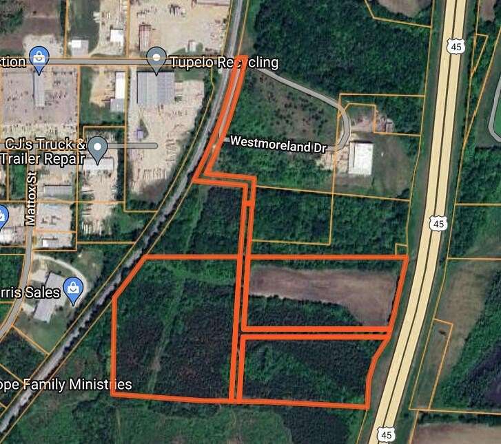 33.5 Acres of Commercial Land for Sale in Tupelo, Mississippi