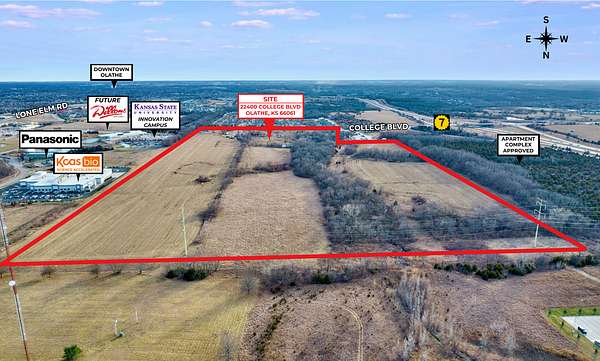86.9 Acres of Land for Sale in Olathe, Kansas