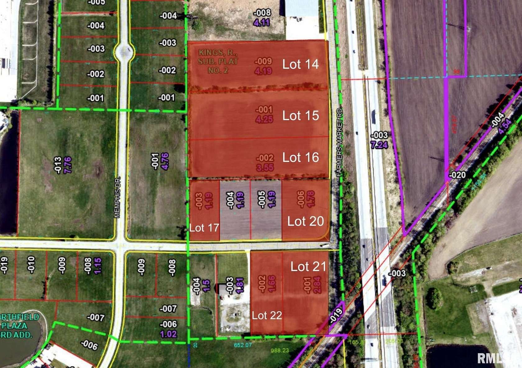 19.5 Acres of Commercial Land for Sale in Springfield, Illinois