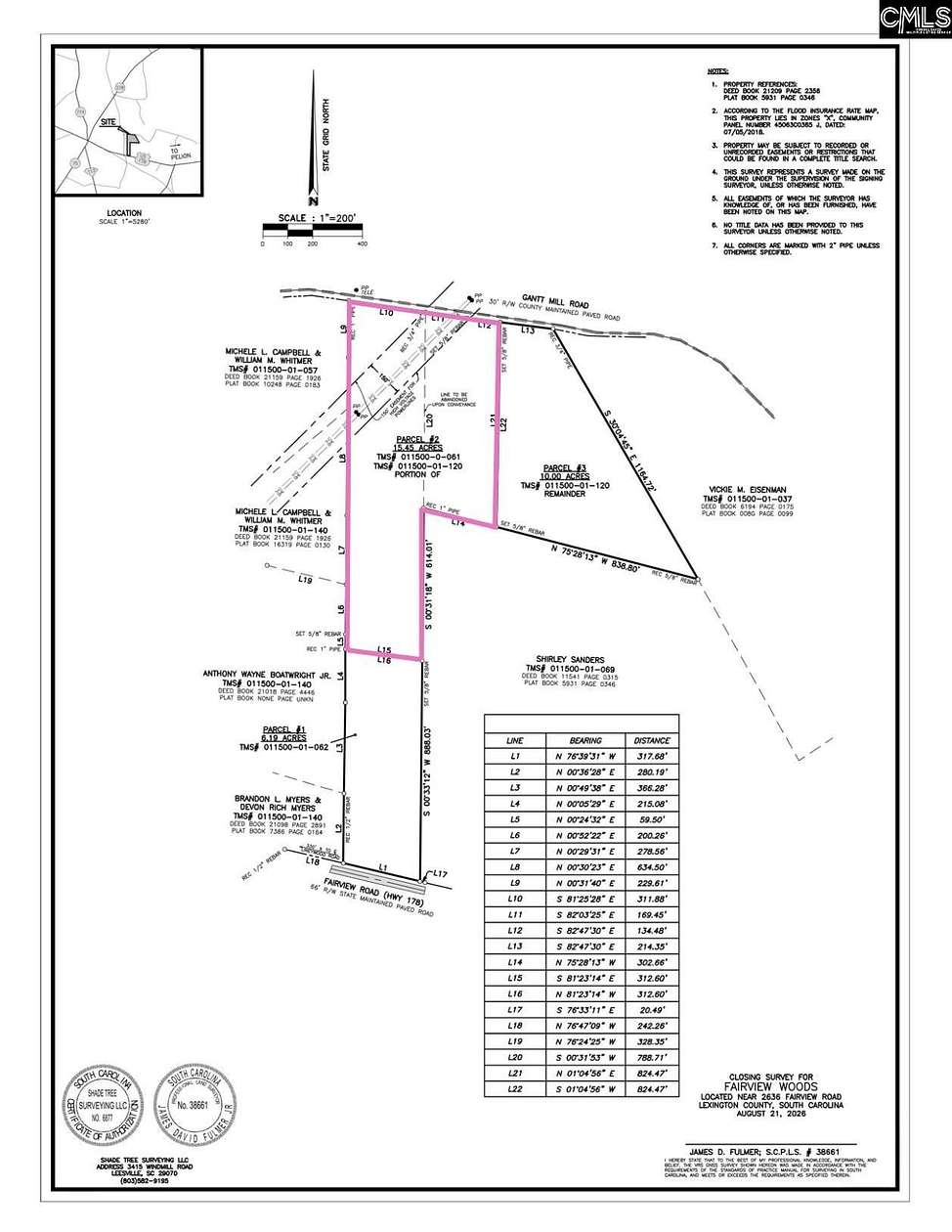15.5 Acres of Land for Sale in Leesville, South Carolina