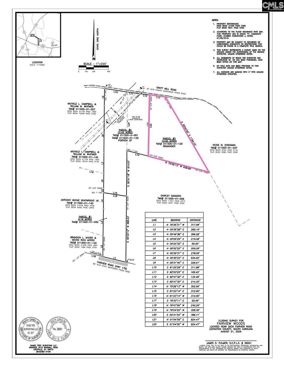 10 Acres of Residential Land for Sale in Leesville, South Carolina